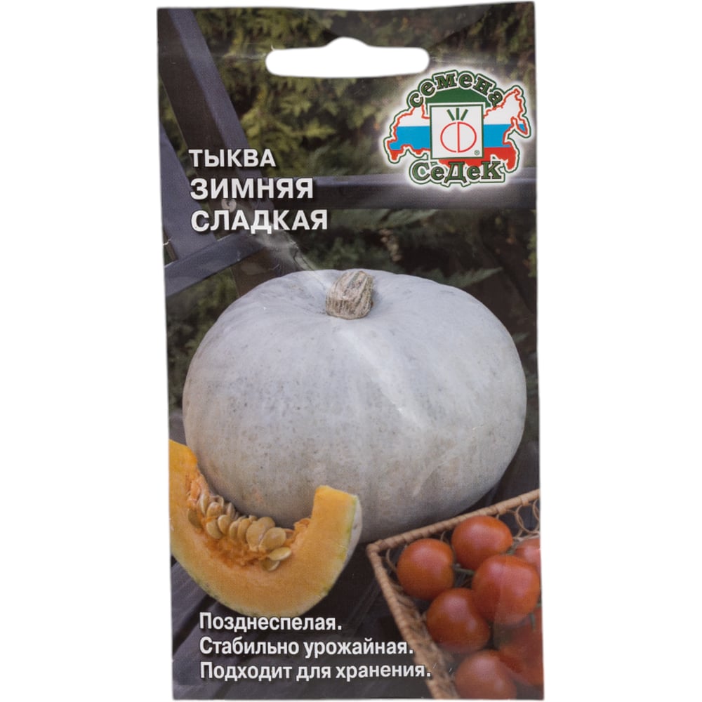 Тыква СеДек Зимняя Сладкая(поздн.спел.,круп.-плодн.,окр.-овал.,т.-сер./оранж.,4,5-6,5 кг.). Евро, 2 15220