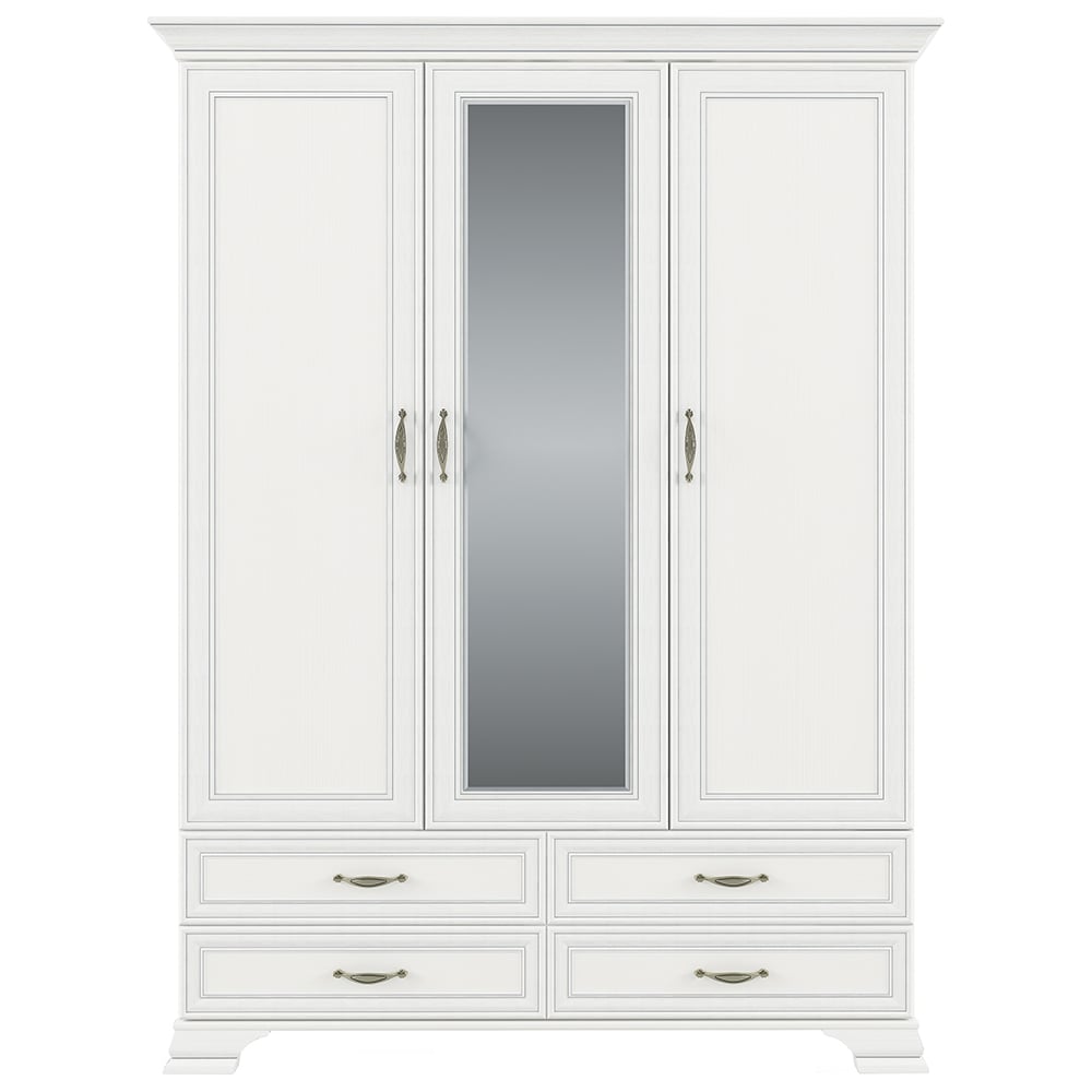 Изображение товара Шкаф Anrex 3D4S Z TIFFANY вудлайн кремовый с зеркалом и полками