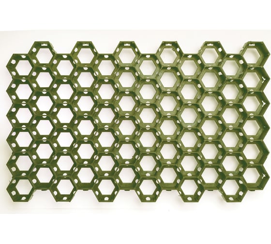 Изображение товара Газонная решетка KIMRIK 1 шт, 68x41x3.3 см, высота с кольями - 6.2 см, зеленая KG738920