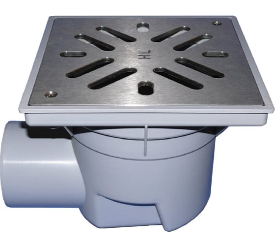 Изображение товара Дворовый трап HL (горизонтальный выпуск) для внутр. помещений макс. нагрузка 1,5 т решетка из нерж.стали, DN110 HL 605SW