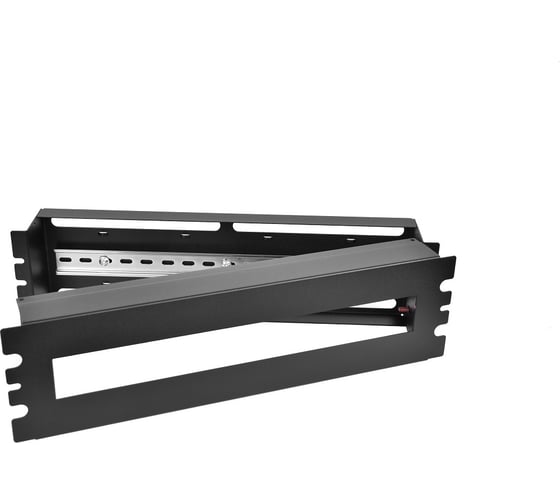 Изображение товара Панель с DIN-рейкой ЦМО, 19", PS-3U, цвет черный КП-АВ-9005