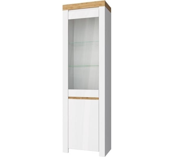 Изображение товара Шкаф с витриной Anrex 1V1D, TAURUS, цвет белый\дуб вотан 726048
