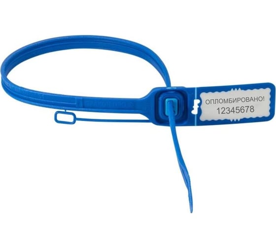 Изображение товара Пломба ООО Комус Дракон-Про, мешковая, номерная, одноразовые, 340 мм, синие, 100 штук/упаковка 1061501
