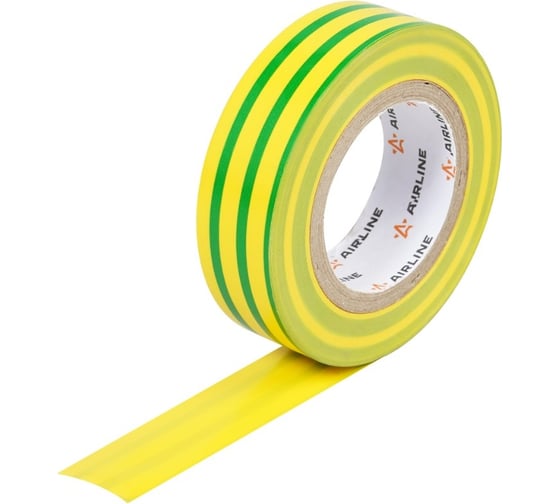 Изображение товара Изолента Airline ПВХ, желто-зеленая, 19 мм, 10 м ADET003