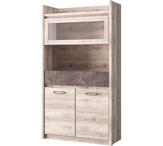 Изображение товара Шкаф с витриной Anrex 1V2D1S, JAZZ, цвет Каштан найроби/Оникс 659495