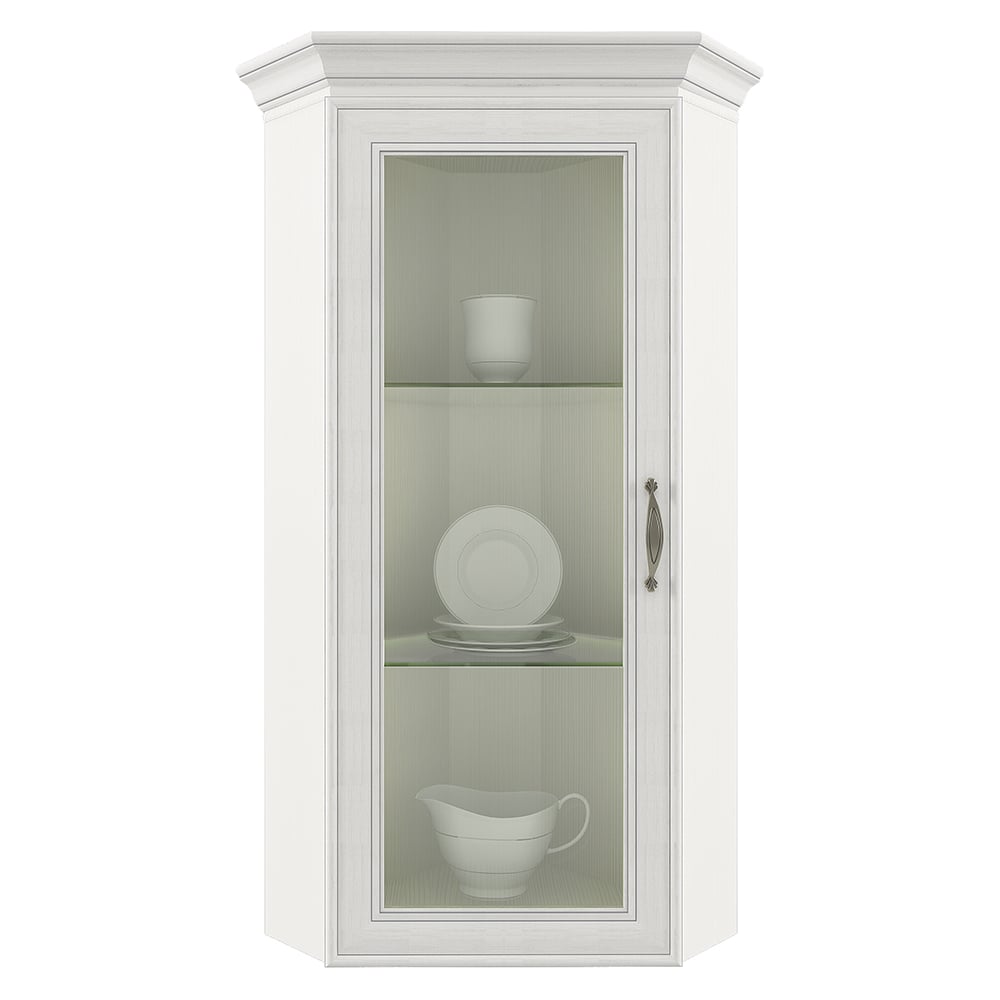 Изображение товара Шкаф с витриной Anrex 1VU TIFFANY, угловой, кремовый, для дома или офиса