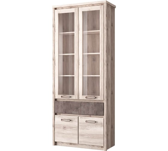 Изображение товара Шкаф с витриной Anrex 2V2D1S, JAZZ, цвет Каштан найроби/Оникс 656546