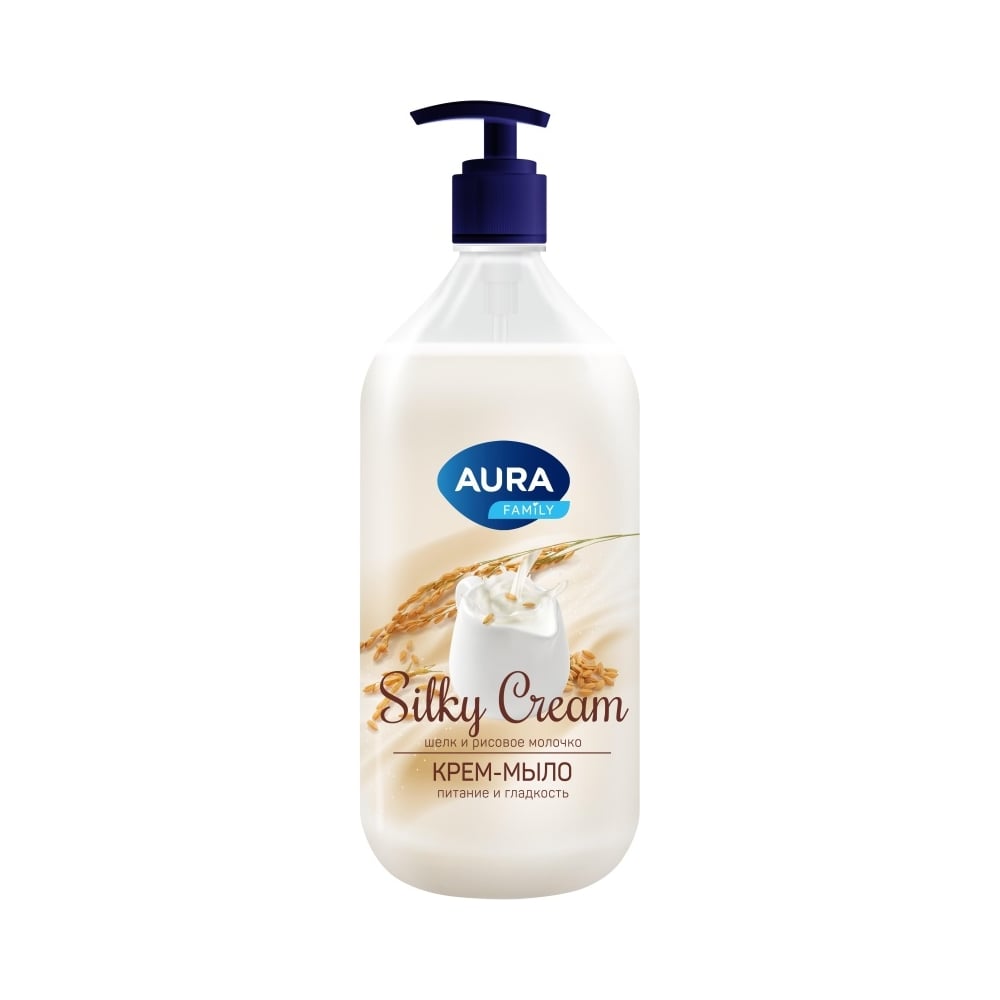 Изображение товара Крем-мыло AURA Шелк и рисовое молочко Silky Cream флакон/дозатор, 1000 мл 1968595