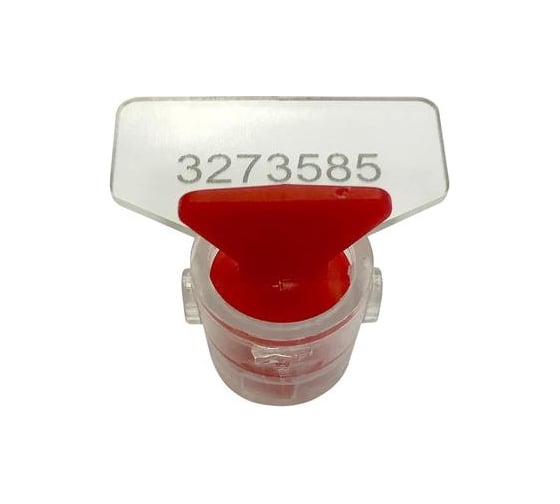 Изображение товара Пломба ООО Комус КПП-3-2030 ПК91-РХ3, пластиковая, роторного типа, цвет красный, 100 штук/упаковка 825704