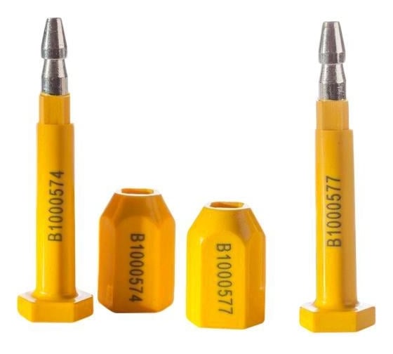 Изображение товара Пломба ООО Комус С-3-2201 стержневая, контейнерная, желтая, 10 штук/упаковка 899737