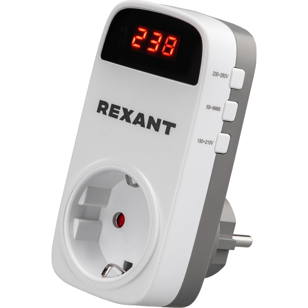 Изображение товара Реле напряжения REXANT «вилка-розетка» c дисплеем 16А 10-6040
