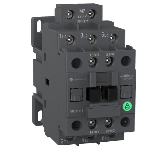 Изображение товара Контактор Systeme Electric MC1D 3п 9А кат. 220В AC 1НО+1НЗ SE MC1D09M7
