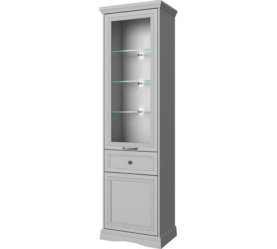 Изображение товара Шкаф Anrex VALENCIA, с витриной 1V1D1S, цвет Серый 701724