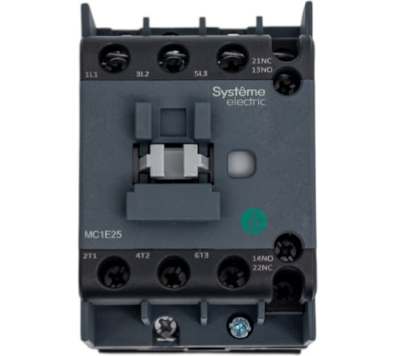 Изображение товара Контактор Systeme Electric MC1E 3п 25А кат. 220В/230В AC 1НО+1НЗ SE MC1E25M7