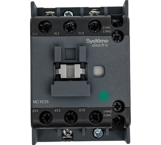 Изображение товара Контактор Systeme Electric MC1E 3п 25А кат. 380В/400В AC 1НО+1НЗ SE MC1E25Q7