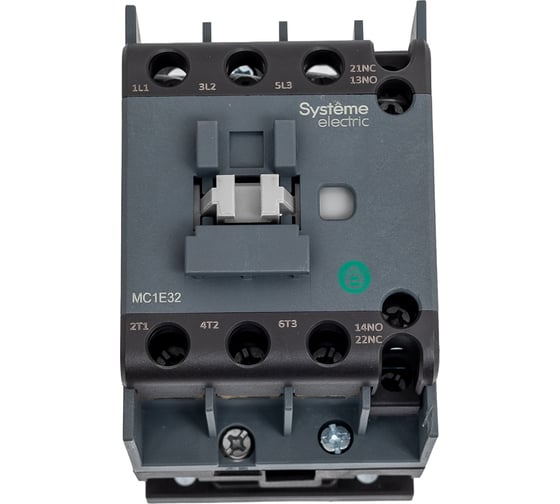 Изображение товара Контактор Systeme Electric MC1E 3п 32А кат. 380В/400В AC 1НО+1НЗ SE MC1E32Q7
