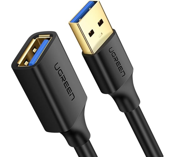 Изображение товара Кабель Ugreen US129 (10373) USB 3.0 Extension Male Cable. Длина 2 м. Цвет: черный 10373_