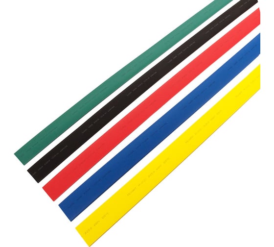 Изображение товара Термоусаживаемые трубки REXANT 25,0/12,5 мм, набор пять цветов, упаковка 25 шт. по 1 м 29-0175