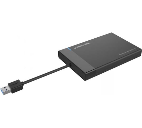Изображение товара Бокс внешний для жесткого диска Ugreen US221 (30847) 2.5 Inch Hard Drive Box с кабелем USB 3.0. Длина кабеля: 30 см. Цвет: черный 30847_