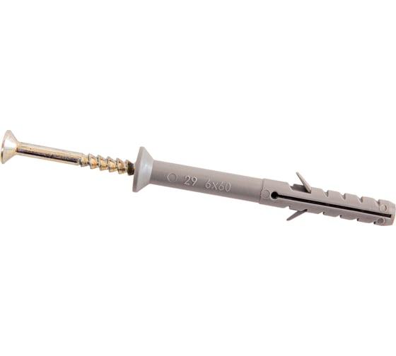 Изображение товара Дюбель-гвоздь потайной ООО "Тэмпо-Метиз" серый УС 6x60, цинк 150 шт 531079