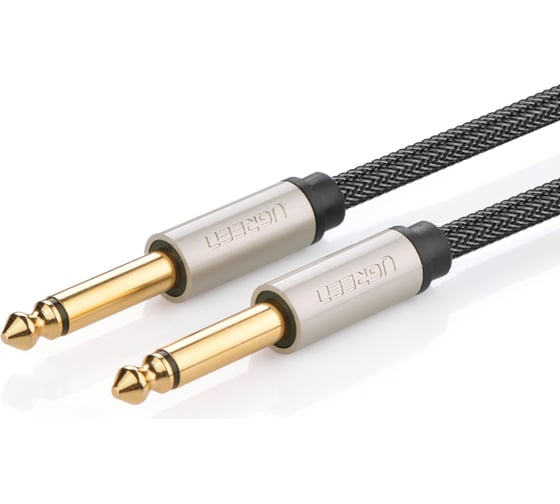 Изображение товара Кабель Ugreen AV128 (10638) 6.5mm Male to Male Stereo Auxiliary Aux Audio Cable. Длина: 2м. Цвет: серый 10638_