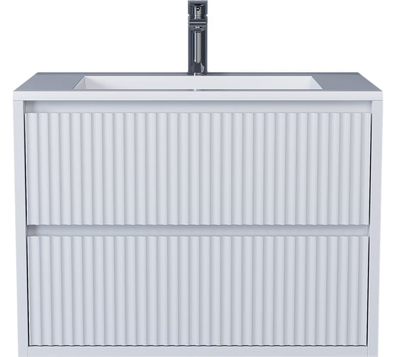 Изображение товара Тумба под раковину для ванной Uperwood Next_подвесная, 80 см, белая, 2 ящика 3930205157