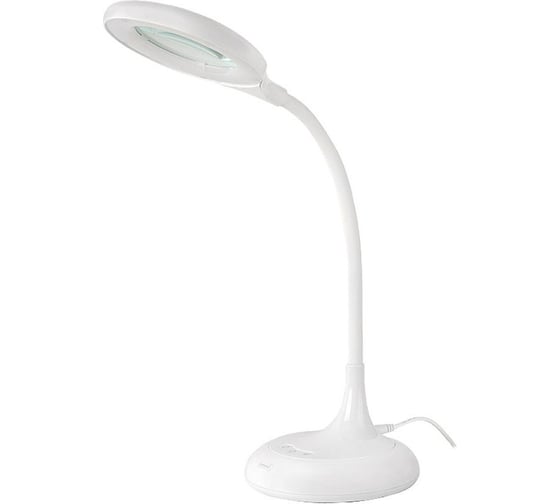 Изображение товара Светодиодный настольный светильник General Lighting Systems с линзой 10Вт, 530лм, 2400-6400К, белый свет, сенсорный, белый GLTL-022 800022