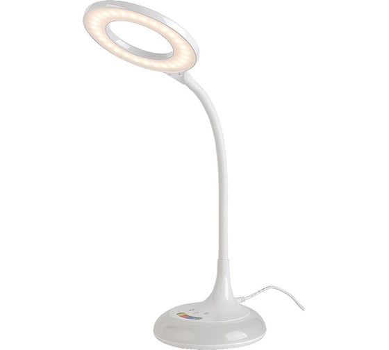 Изображение товара Светодиодный настольный светильник General Lighting Systems 8Вт, 530лм, 2800-6500К, белый свет, RGB-подсветка, сенсорный, белый GLTL-024-8 800024