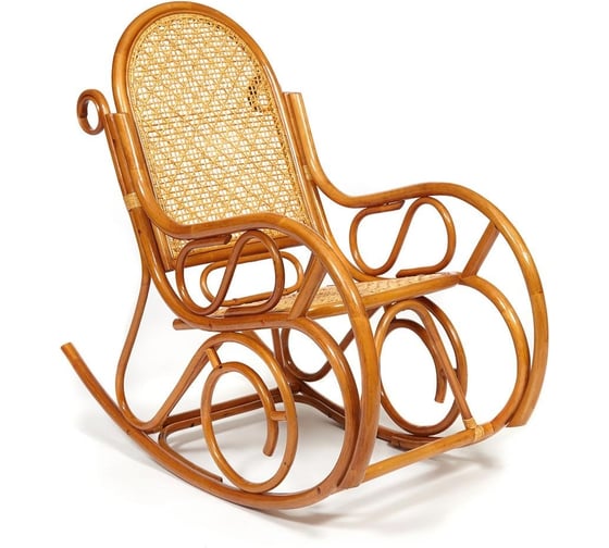 Изображение товара Кресло-качалка Tetchair MILANO (разборная) / без подушки / ротанг top quality, 58x136x103 см, Cognac (коньяк) 13273