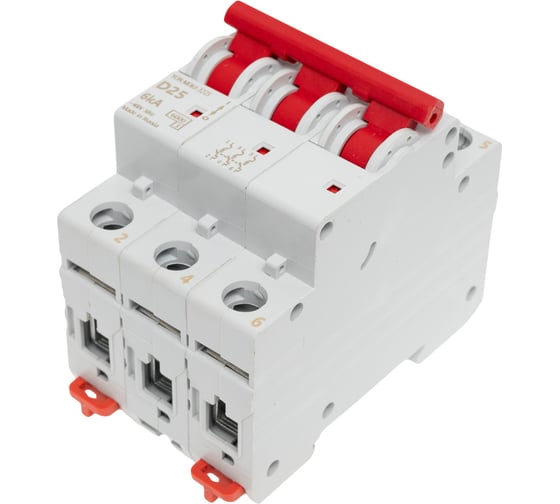 Изображение товара Автоматический модульный выключатель DKC YON MD63 3P 25А D 6kA 1 ШТ MD63 3D25 6 MD63-3D25-6