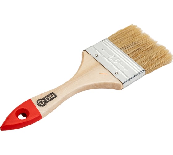 Изображение товара Малярная плоская кисть ON Стандарт нат. щетина, 2.5, 63мм дер.ручка 02-01-125