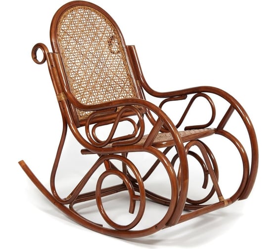 Изображение товара Кресло-качалка Tetchair MILANO (разборная) / без подушки / ротанг top quality, 58x136x103 см, Pecan (орех) 12996