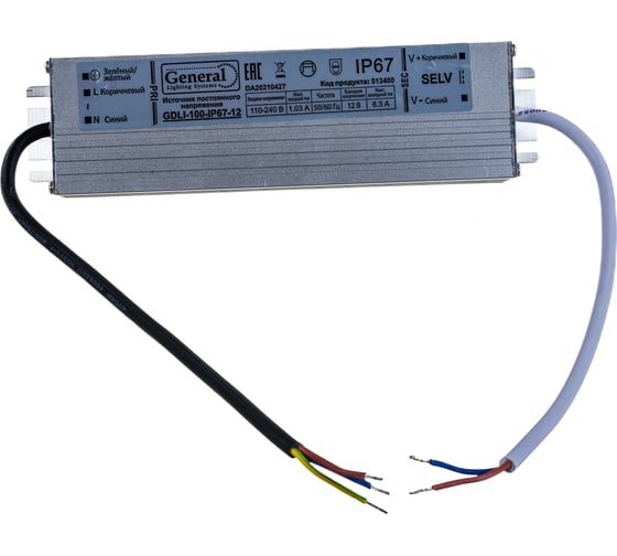 Изображение товара Драйвер для светодиодной ленты General Lighting Systems 100Вт 12В IP67 GDLI-100-IP67-12 513400