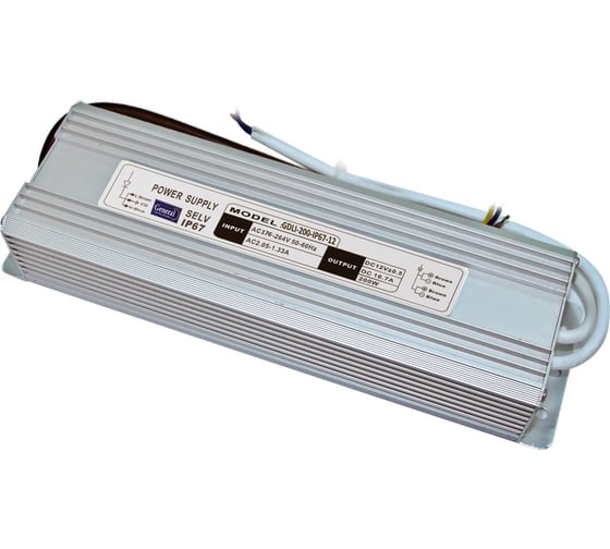 Изображение товара Драйвер для светодиодной ленты General Lighting Systems 200Вт 12В IP67 GDLI-200-IP67-12 513600