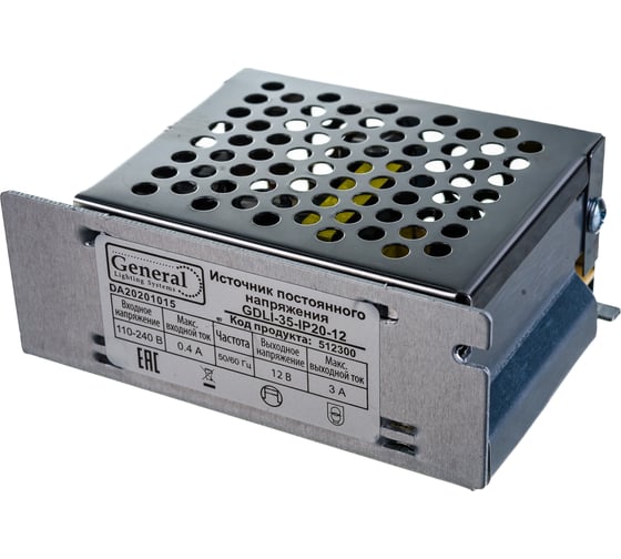 Изображение товара Драйвер для светодиодной ленты General Lighting Systems 35Вт 12В IP20 GDLI-35-IP20-12 512300