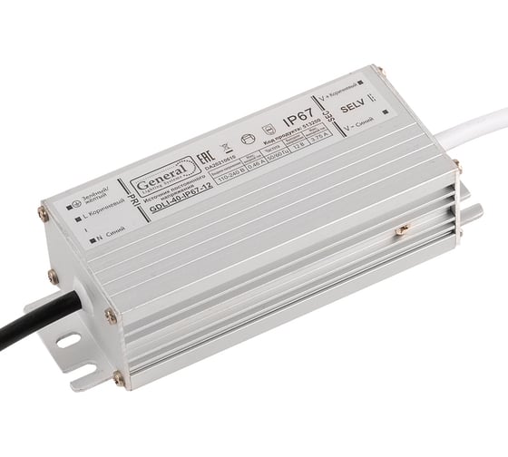 Изображение товара Драйвер для светодиодной ленты General Lighting Systems 40Вт 12В IP67 GDLI-40-IP67-12 513200