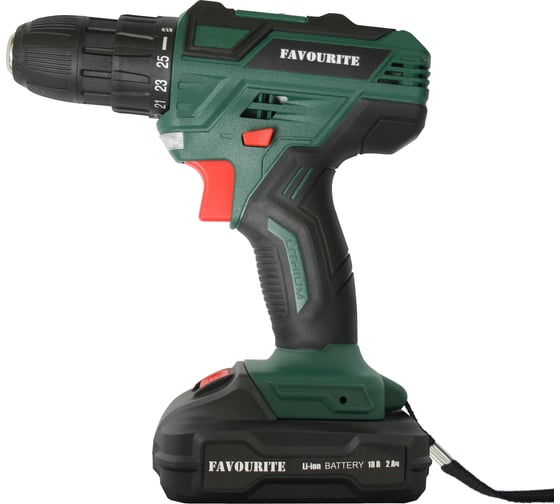 Изображение товара Акк. дрель-шуруповёрт FAVOURITE 18В, 2Ач, 30Нм Li-ion DC 1802 PROMO 101101802