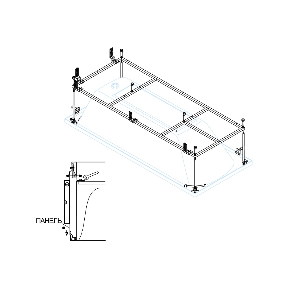 Изображение товара Металлический каркас для акриловой ванны Cezares PLANE-190-90-MF-R