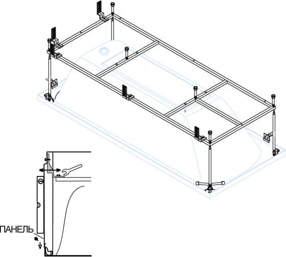Изображение товара Металлический каркас для акриловой ванны Cezares PLANE-190-90-MF-R