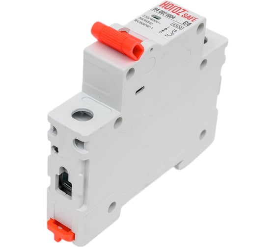 Изображение товара Миниатюрный автоматический выключатель HOROZ ELECTRIC SAFE (MCB 1P C4) 1P 4A C 4.5kA 230V 114-002-1004 HRZ00002634
