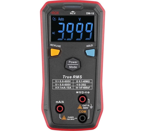 Изображение товара Мультиметр RGK DM-15 с поверкой 721494