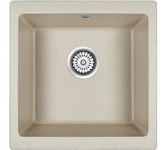Изображение товара Гранитная мойка Paulmark GERA 50 бежевый, 445х460 мм, подстольный монтаж PM104546-BE