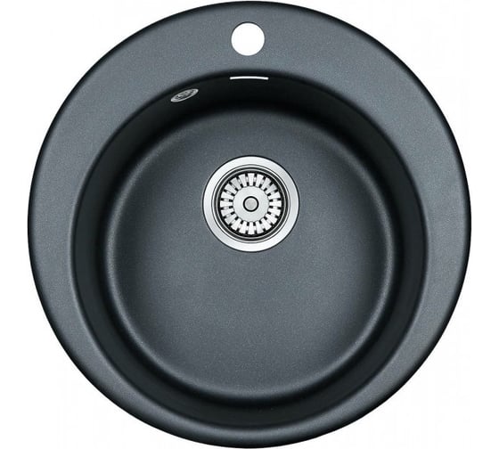Изображение товара Гранитная мойка Paulmark GELEGEN 50 черный металлик, D475 мм PM404800-BLM