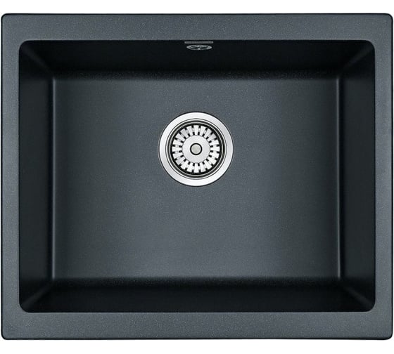 Изображение товара Гранитная мойка Paulmark GERA 60 черный металлик, 555х460 мм, подстольный монтаж PM205546-BLM