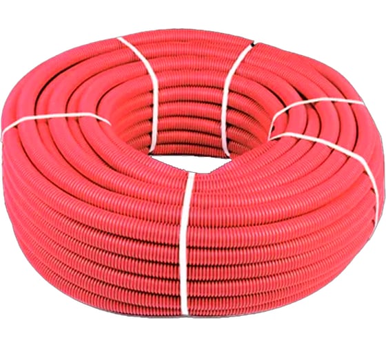Изображение товара Труба гофрированная SANEXT ПНД Ø63, для труб Ø40, красная, бухта 30м 3503