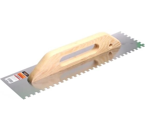 Изображение товара Гладилка швейцарская STARTUL MASTER нержавеющая сталь, с деревянной ручкой, 126x480 мм, зуб 8x8 мм ST1056-08