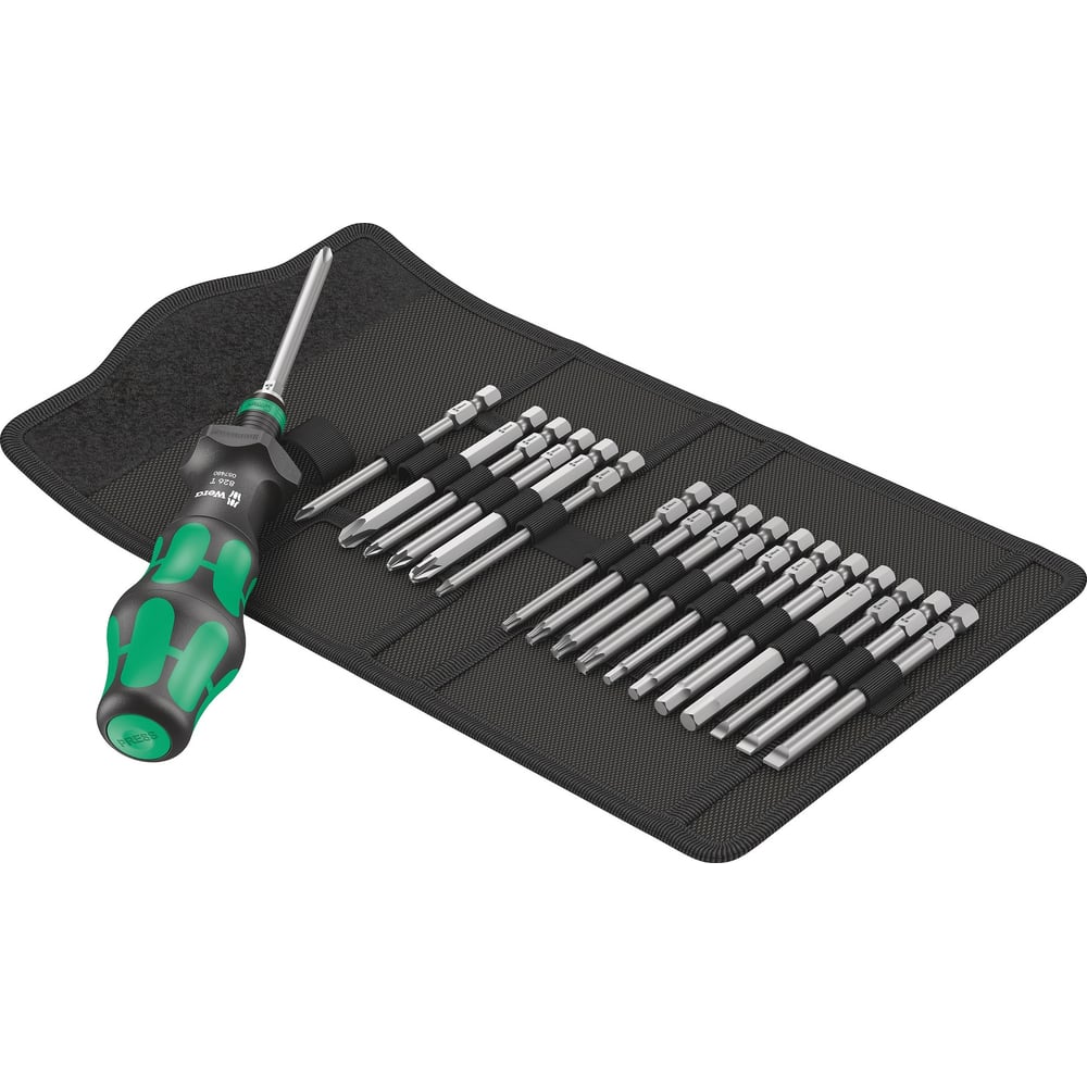 Набор ручка-держатель с  битами WERA Kraftform Kompakt Turbo 1 19 пр. WE-057482