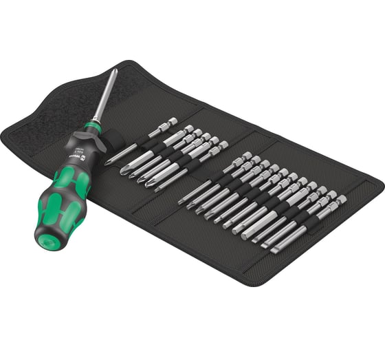 Изображение товара Набор ручка-держатель с  битами WERA Kraftform Kompakt Turbo 1 19 пр. WE-057482