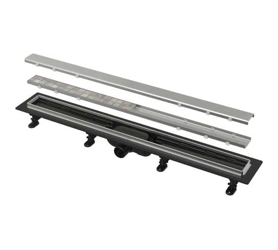 Изображение товара Водоотводящий желоб Alca Plast с порогами из нержавеющей стали для двусторонней решетки, арт. APZ20-750