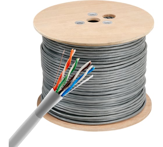 Изображение товара Кабель сетевой BURO UTP 4 пары, cat6, solid 0.52мм, Cu, 305м, серый 1505273
